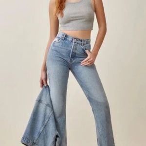 NWOT REFORMATION Cynthia High Rise Straight Cropped Jeans Size 31